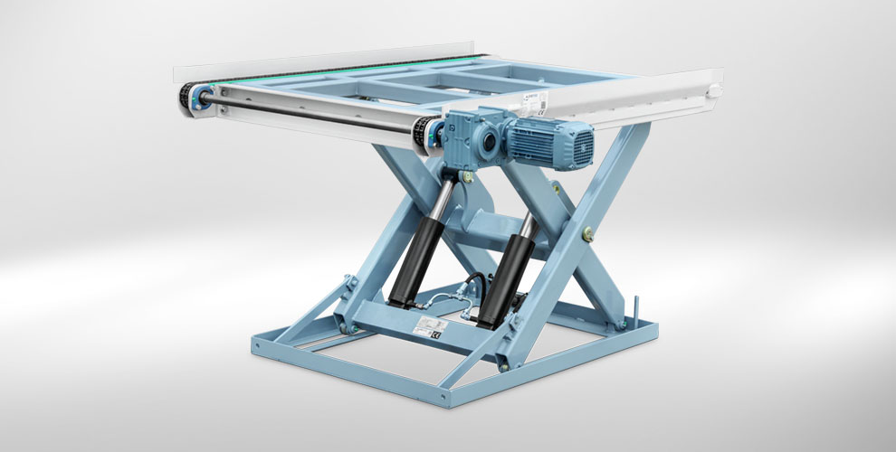lifting table with chain conveyor