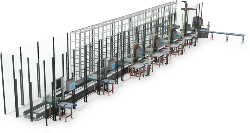 ergonomic storage rack from conveyor systems