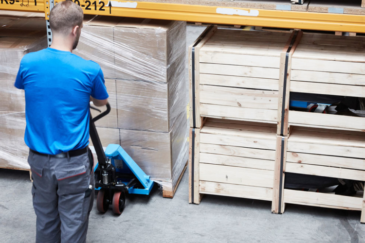 pallet truck application with pallets